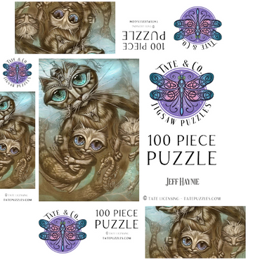 PurrMaid Mermaid Cat - Jeff Haynie 100 Jigsaw Puzzle box 3D Modell