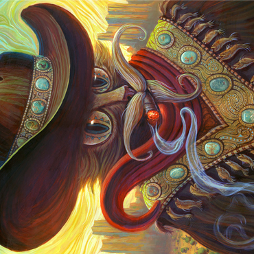 Turquoise Kid Cowboy Cat - Jeff Haynie 1000 Jigsaw Puzzle 3D Modell