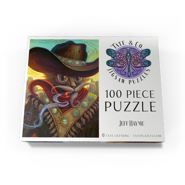 Turquoise Kid Cowboy Cat - Jeff Haynie 100 Jigsaw Puzzle box view3