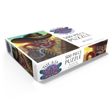 Turquoise Kid Cowboy Cat - Jeff Haynie 500 Jigsaw Puzzle box view1