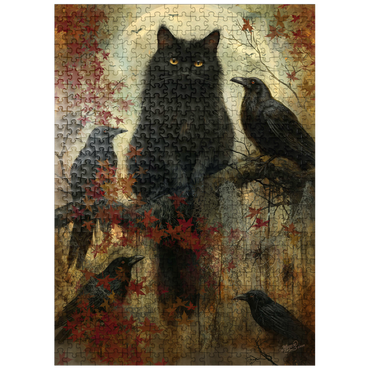 puzzleplate Friends Ravens And Cats - Jeff Haynie 500 Jigsaw Puzzle