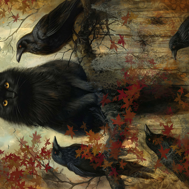 Friends Ravens And Cats - Jeff Haynie 500 Jigsaw Puzzle 3D Modell