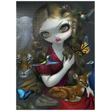 puzzleplate Fauna Girl With Animals- Jasmine Becket-Griffith 1000 Jigsaw Puzzle