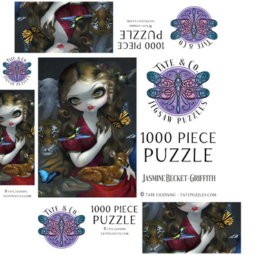 Fauna Girl With Animals- Jasmine Becket-Griffith 1000 Jigsaw Puzzle box 3D Modell