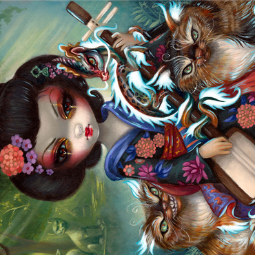 Kirin and Bakeneko Cats - Jasmine Becket-Griffith 1000 Jigsaw Puzzle 3D Modell