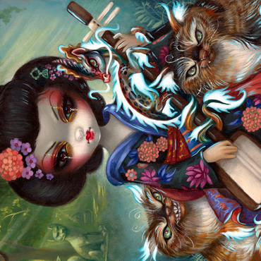 Kirin and Bakeneko Cats - Jasmine Becket-Griffith 500 Jigsaw Puzzle 3D Modell