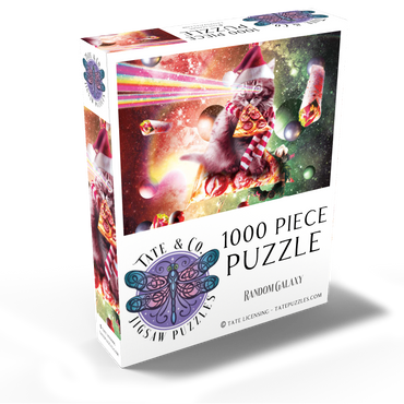 Pizza Laser Cat Celebrating Christmas - Random Galaxy 1000 Jigsaw Puzzle box view2