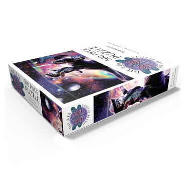 Cowboy Cat with Dinosaur in Galaxy - Random Galaxy 500 Jigsaw Puzzle box view1
