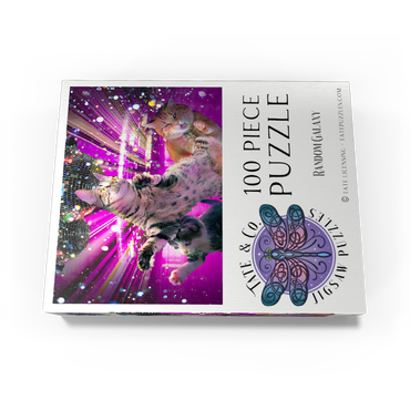 Disco Dancing Cat in 70s Retro - Random Galaxy 100 Jigsaw Puzzle box view3