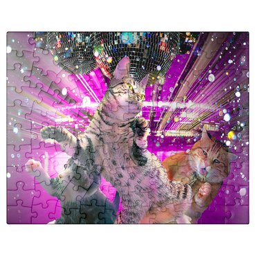 puzzleplate Disco Dancing Cat in 70s Retro - Random Galaxy 100 Jigsaw Puzzle