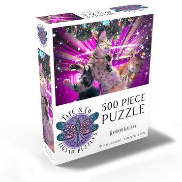 Disco Dancing Cat in 70s Retro - Random Galaxy 500 Jigsaw Puzzle box view2