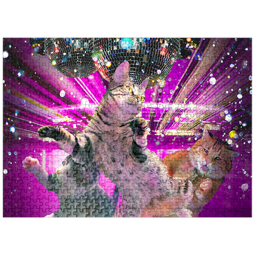 puzzleplate Disco Dancing Cat in 70s Retro - Random Galaxy 500 Jigsaw Puzzle