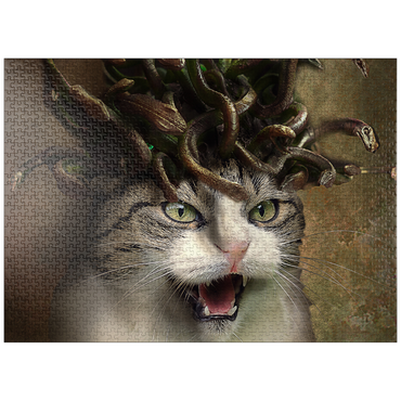 puzzleplate Meowdusa Vintage Medusa Cat - Random Galaxy 1000 Jigsaw Puzzle