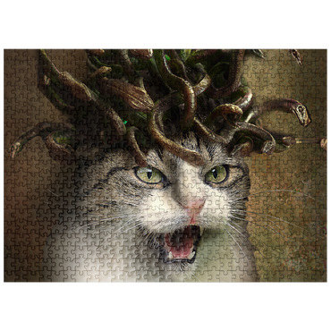 puzzleplate Meowdusa Vintage Medusa Cat - Random Galaxy 500 Jigsaw Puzzle