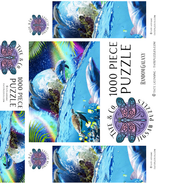 Galactic Dolphin Swimming Among the Stars - Random Galaxy 1000 Jigsaw Puzzle box 3D Modell