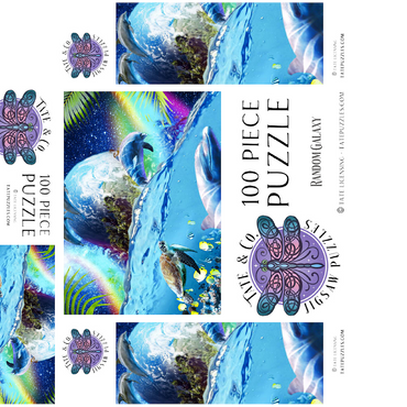 Galactic Dolphin Swimming Among the Stars - Random Galaxy 100 Jigsaw Puzzle box 3D Modell