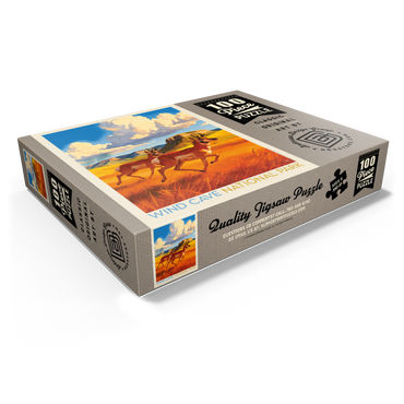 Wind Cave National Park: Antelope At Play 100 Jigsaw Puzzle box view1