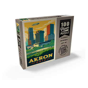 Akron, Ohio Skyline 100 Jigsaw Puzzle box view2