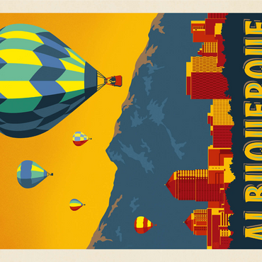 Albuquerque, New Mexico Skyline with Hot Air Balloons and Mountains 1000 Jigsaw Puzzle 3D Modell