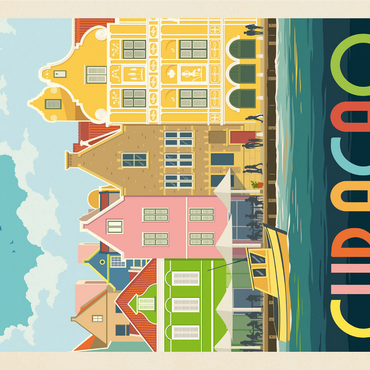 Curaçao: Willemstad Waterfront with Colorful Dutch Architecture 1000 Jigsaw Puzzle 3D Modell
