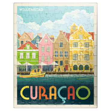 puzzleplate Curaçao: Willemstad Waterfront with Colorful Dutch Architecture 100 Jigsaw Puzzle