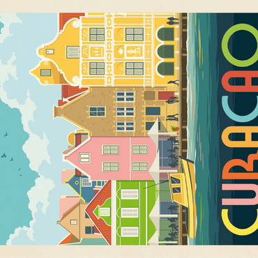 Curaçao: Willemstad Waterfront with Colorful Dutch Architecture 100 Jigsaw Puzzle 3D Modell
