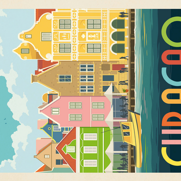 Curaçao: Willemstad Waterfront with Colorful Dutch Architecture 500 Jigsaw Puzzle 3D Modell
