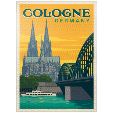 puzzleplate Germany: Cologne Skyline with Cathedral and Hohenzollern Bridge 1000 Jigsaw Puzzle