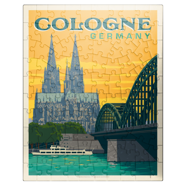 puzzleplate Germany: Cologne Skyline with Cathedral and Hohenzollern Bridge 100 Jigsaw Puzzle