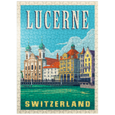 puzzleplate Lucerne Switzerland Waterfront with Historic Architecture 500 Jigsaw Puzzle