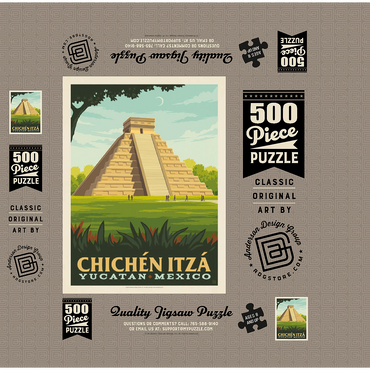 Mexico: Chichén Itzá 500 Jigsaw Puzzle box 3D Modell