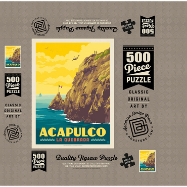 Mexico: Acapulco, La Quebrada 500 Jigsaw Puzzle box 3D Modell