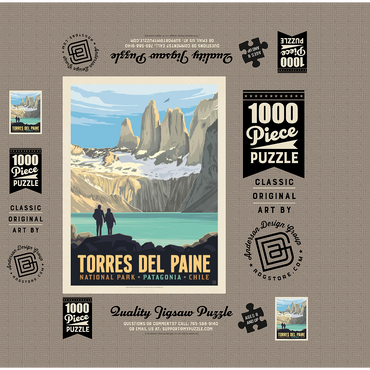 Chile: Torres del Paine National Park (Patagonia) 1000 Jigsaw Puzzle box 3D Modell