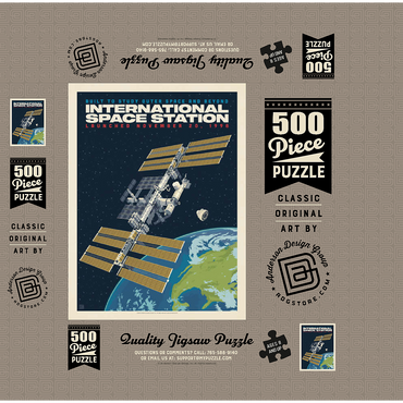 NASA: 1998 International Space Station 500 Jigsaw Puzzle box 3D Modell