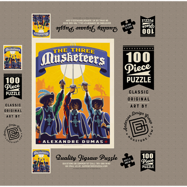The Three Musketeers: Alexandre Dumas 100 Jigsaw Puzzle box 3D Modell