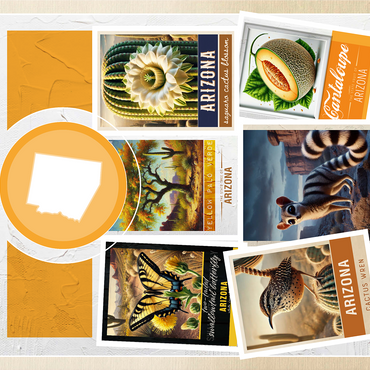 Collage: Arizona State Symbols 1000 Jigsaw Puzzle 3D Modell