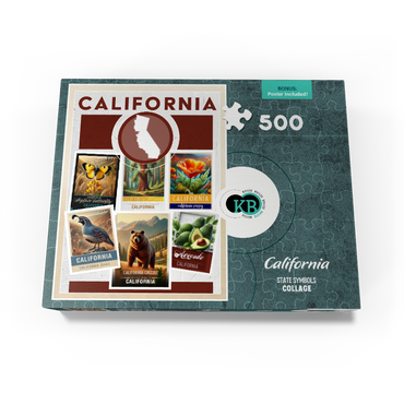 Collage: California State Symbols 500 Jigsaw Puzzle box view3