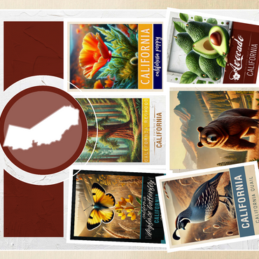 Collage: California State Symbols 500 Jigsaw Puzzle 3D Modell