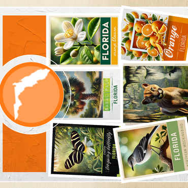 Collage: Florida State Symbols 500 Jigsaw Puzzle 3D Modell