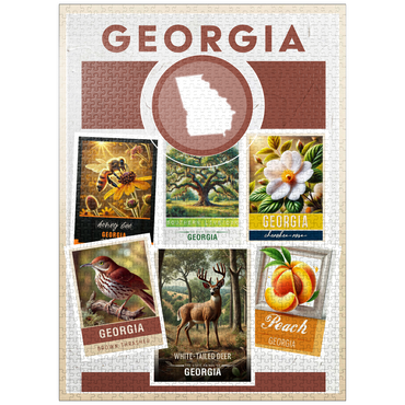 puzzleplate Collage: Georgia State Symbols 1000 Jigsaw Puzzle