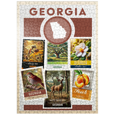 puzzleplate Collage: Georgia State Symbols 500 Jigsaw Puzzle