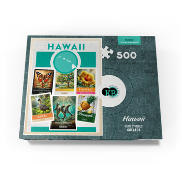 Collage: Hawaii State Symbols 500 Jigsaw Puzzle box view3