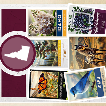 Collage: Idaho State Symbols 500 Jigsaw Puzzle 3D Modell