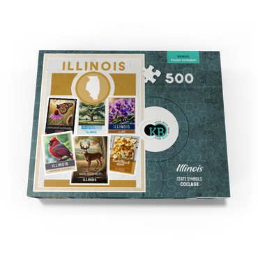 Collage: Illinois State Symbols 500 Jigsaw Puzzle box view3