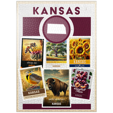 puzzleplate Collage: Kansas State Symbols 1000 Jigsaw Puzzle