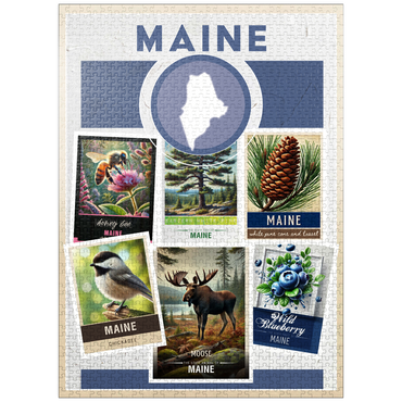 puzzleplate Collage: Maine State Symbols 1000 Jigsaw Puzzle