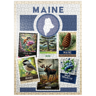 puzzleplate Collage: Maine State Symbols 500 Jigsaw Puzzle