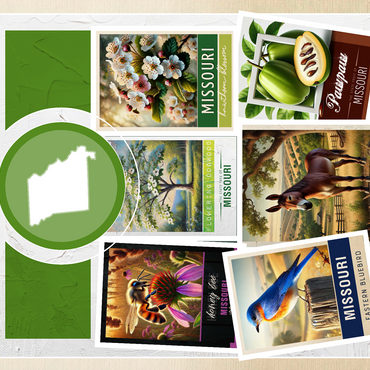 Collage: Missouri State Symbols 500 Jigsaw Puzzle 3D Modell