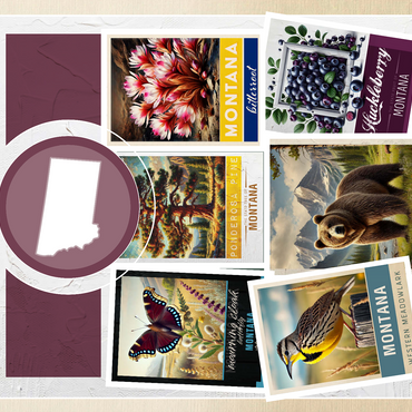 Collage: Montana State Symbols 500 Jigsaw Puzzle 3D Modell