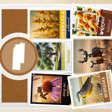 Collage: Nebraska State Symbols 500 Jigsaw Puzzle 3D Modell